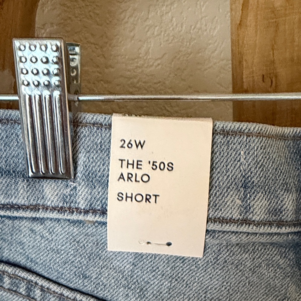 NWT Denim Forum Denim Forum The Arlo '50s Mid Thigh Short in 9 Yrs Blondie Bleu - Picture 10 of 11